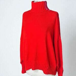 Adidas x IVY PARK Turtleneck Sweater 1X Red Pink Stripe Oversized Knit Pullover